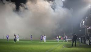 Austria-Fans sorgten für Nebelschwaden.