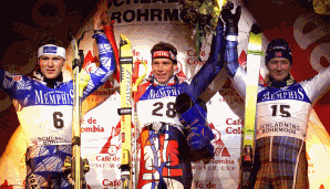 07.01.1999: Benjamin Raich gewinnt vor Pierrick Bourgeat und Kjetil André Aamodt