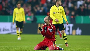 Zwischen den beiden Bundesligaspielen trafen sich Bayern und Dortmund auch noch im Pokal-Viertelfinale. Der FCB siegte dank eines Treffers von Arjen Robben 1:0