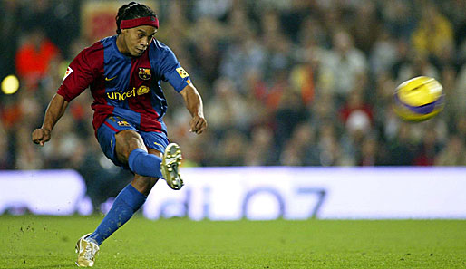 Von 2003 bis 2008 das Aushängeschild der Katalanen - der brasilianische Ballzauberer Ronaldinho