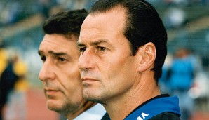 Als Trainer gelang ihm auf Schalke der große Durchbruch. 1996 warb ihn Assauer (l.) von Kerkrade ab, seitdem sind beide dicke Freunde