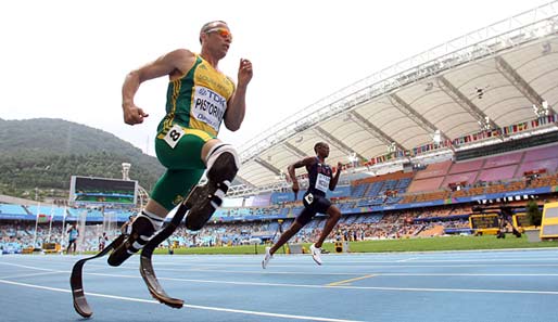 Oscar Pistorius zog die Blicke auf sich. Der Südafrikaner ging über die 400 Meter an den Start
