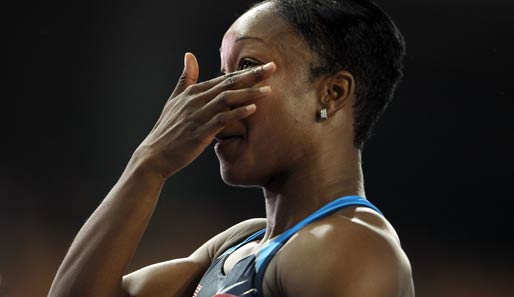 Riesenfreude - und ein paar Tränen - dafür bei Carmelita Jeter. Die amerikanische 100-Meter-Sprinterin gewann im Alter von 31 Jahren ihren ersten großen Einzeltitel