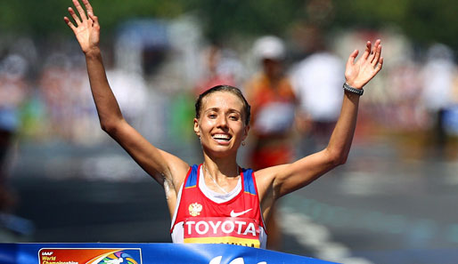 Tag 5: Hände hoch, ich komme! Olympiasiegerin Olga Kaniskina ist neue Weltmeisterin im 20-Km-Gehen, der einzigen Entscheidung an diesem Tag