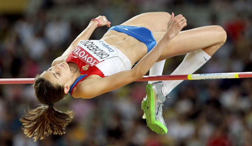 Anna Tschitscherowa wurde im Hochsprung ihrer Favoritenrolle gerecht. 2,03 Meter reichten ihr, um am Ende die Nase vor Blanka Vlasic zu haben