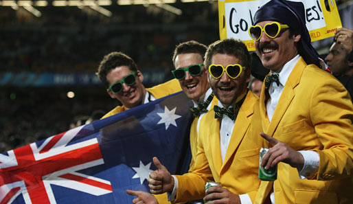Halbfinale, Neuseeland - Australien 20:6: Gute Laune bei den Fans der Australier vor dem Spiel der Spiele