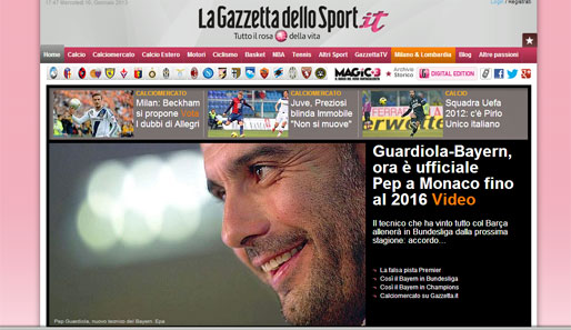 Die "Gazzetta dello Sport" glänzt dagegen mit harten Fakten: "Guardiola-Bayern, jetzt ist es offiziell! Pep in München bis 2016"
