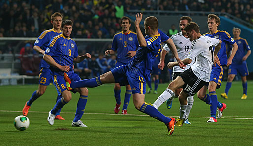 Thomas Müller war allgegenwärtig und der beste Mann im DFB-Dress. Hier erzielte der 23-Jährige per Rechtsschuss das entscheidende 3:0 in der 74. Minute