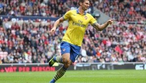 Platz 7: Olivier Giroud vom FC Arsenal (16 Tore)