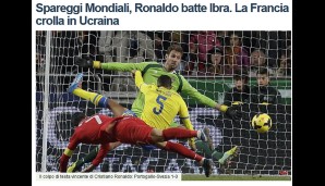 La Repubblicca (Italien): WM Playoffs: Ronaldo schlägt Ibra. Frankreich kollabiert in der Ukraine.