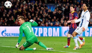 FC BARCELONA - MANCHESTER CITY 2:1: Lionel Messi mit dem erlösenden 1:0 für Barcelona