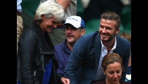 Das Spektakel auf dem heiligen Rasen lässt sich natürlich auch David Beckham nicht entgehen
