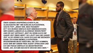 "Ich denke, dass ich das nie beenden kann. Ich kann niemals aufhören. Irgendwann muss aber mal die Zeit kommen, dass wir mit einem Free Agent sprechen und ich die Frage einfach so beantworten kann: 'Nö, ich bin nächste Woche weg hier.'"