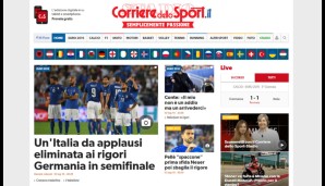 Auch der Corriere dello Sport würdigt die Leistung eines "großartigen Italiens". Hilft nix - die Deutschen sind weiter