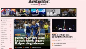 Bei der Gazzetta dello Sport verdrängen die sensationellen Isländer sogar Italiens Nationalhelden. Aber schön zu sehen: Selbst der Eiffelturm trägt grün-weiß-rot