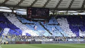Weiter geht's in der ewigen Stadt. Beim Rom-Derby Ende April haben sich die Lazio Fans nicht lumpen lassen...