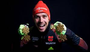2017: Johannes Rydzek, der bei der Nordischen Ski-WM in Lahti bei vier Starts viermal Gold geholt hatte, erhielt mit 1782 knapp 460 Stimmen mehr als Ironman-Weltmeister Patrick Lange (1323)