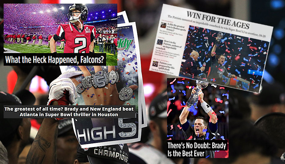 Die Patriots sind Super-Bowl-Champion! Für Bill Belichick und Tom Brady ist es bereits der fünfte Ring - SPOX zeigt die gesammelten Pressestimmen zu einem unglaublichen Spiel