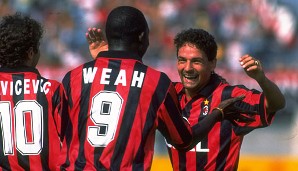 Nicht minder bedeutend in der Geschichte des AC Milan: Roberto Baggio. Von '95 bis '97 war er ein Rossonero. Später wechselte er über Bologna zum Stadtrivalen Inter