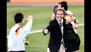 Franz Beckenbauer (1984–1990) begann seine Karriere aufgrund der fehlenden Trainerlizenz als Teamchef. Dennoch führte der Kaiser die Mannschaft 1990 zum Weltmeistertitel in Italien