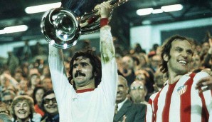 1974 schlagen die Roten Atletico Madrid mit 4:0 und sichern sich den ersten Münchener Erfolg im Europapokal der Landesmeister