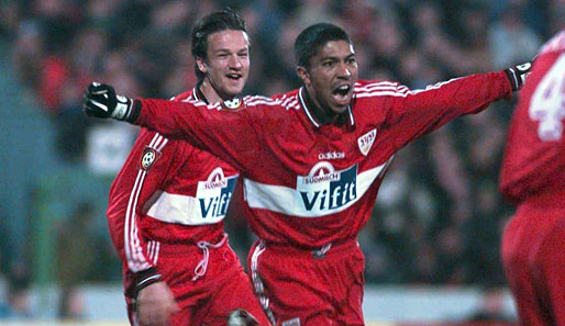 Von 1994-97 ging Giovane Elber im Ländle auf Torejagd, danach ging es bis 2004 nach Bayern. Seine Bilanz: 256 Spiele und 133 Tore