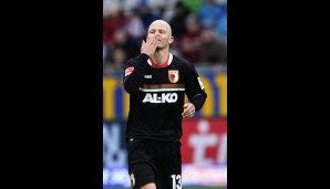 SC FREIBURG - FC AUGSBURG 2:4: Tobias Werner freut sich über sein Führungstor. An wen die Kusshand wohl gerichtet ist?