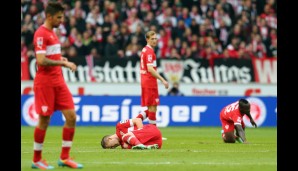 Die Stuttgarter liegen am Boden. Das Szene steht nach sieben Niederlagen in Folge sinnbildlich für die sportliche Situation des VfB