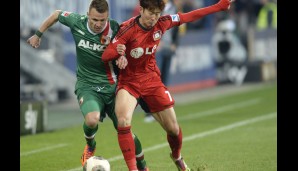 FC AUGSBURG - BAYER LEVERKUSEN: Enges und intensives Match. Bayers Son hatte in Augsburg einen schweren Stand