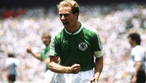 Platz 13: u.a. Karl-Heinz Rummenigge mit 95 Einsätzen von Oktober 1976 bis Oktober 1986
