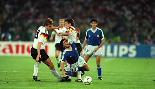 Bei der WM '90 blieb Maradona unter seinen Möglichkeiten. Das Finale ging mit 1:0 an Deutschland