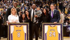 Im Dezember 2017 wurde Bryant schließlich eine der größten Ehren im US-Sport zuteil. Die Lakers zogen seine Trikots mit den Nummern 8 und 24 unter das Hallendach des Staples Centers.
