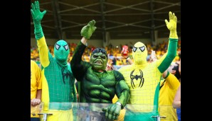 Hulk stand beim ersten Achtelfinale der WM zwischen Brasilien und Chile zunächst im Fanblock. Unterstützt von Aubameyang
