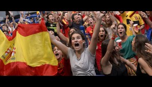 Da konnten die Spanier noch feiern. Public Viewing beim Treffer zum 1:0
