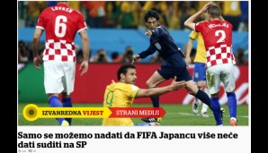 Vecernji (Kroatien): "Wir können nur hoffen, dass die FIFA dem Japaner nicht mehr die Pfeife gibt"