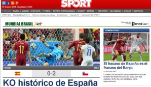 Eine weniger emotionale Analyse liefert "Sport": "Historischer K.o. für Spanien"