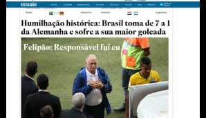 Die brasilianischen Medien ringen nach Worten. Estadao macht den Anfang und spricht von einer historischen Demütigung