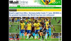 "Nacht aus der Hölle" und die "größte Demütigung" für Brasilien - die "Daily Mail" spart bekanntlich nicht mit Superlativen. Geniale Bildmontage, übrigens!