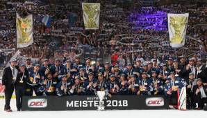 Red Bull München feiert den Meistertitel 2018.