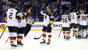 Die deutsche Eishockey-Nationalmannschaft steht im WM-Viertelfinale.