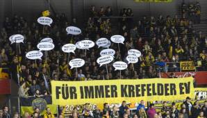 Die Krefelder Fans protestierten bereits am vergangenen Sonntag.