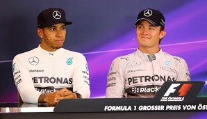 Der Mercedes-interne Zweikampf zwischen Hamilton (l.) und Rosberg geht in die nächste Runde