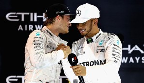 Können wieder zusammen lachen: Nico Rosberg und Lewis Hamilton