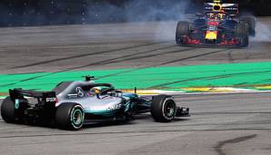 Lewis Hamilton übernahm beim Brasilien-GP die Führung von Max Verstappen.