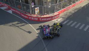 Daniel Ricciardo und Daniil Kvyat krachten beim Aserbaidschan-GP zusammen.