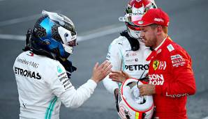 Wieder zum Gratulieren gezwungen: Sebastian Vettel musste auch beim GP in Barcelona zurückstecken.