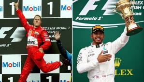 Lange Zeit galten zahlreiche Rekorde von Michael Schumacher als unerreichbar. Doch mit Lewis Hamilton gibt es einen Fahrer, der einige Bestmarken des Kerpeners geknackt hat und noch viele weitere brechen könnte. Welche das sind? SPOX zeigt eine Auswahl.
