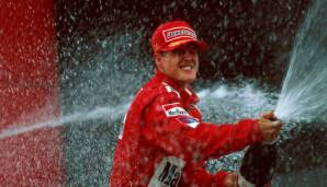 GP von Brasilien: Schumacher profitierte erneut von den mechanischen Problemen der Silberpfeile, die wieder keine Punkte einfuhren. Auf den Zweitplatzierten Giancarlo Fisichella hatte Schumi fast 40 Sekunden Vorsprung.