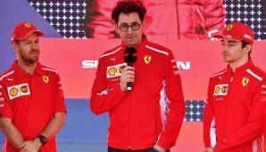 Geben aktuell allesamt ein trauriges Bild bei Ferrari ab: Teamchef Mattia Binotto und die Fahrer Sebastian Vettel und Charles Leclerc.