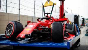 Sebastian Vettel zerlegte gestern seinen Ferrari in Q2.